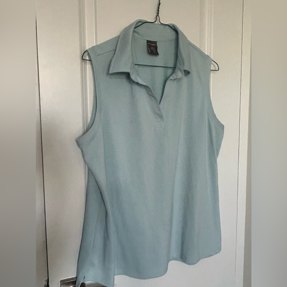 Joe Fresh Sleeveless Women’s Golf Polo Tank in Soft Blue
